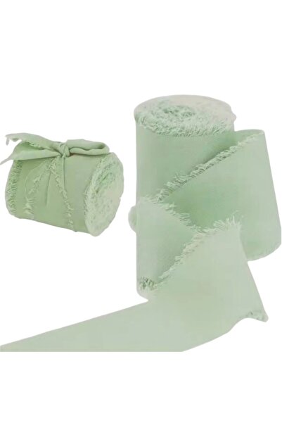 Choice3 width 4cm 1Roll-Olive Green 1-3rolls Chiffon Ribb 15Meters Frayed Rib...