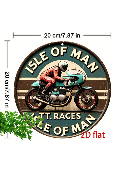 Choice لوحة معدنية مسطحة ثنائية الأبعاد بتصميم كلاسيكي لسباقات جزيرة مان تي ت...