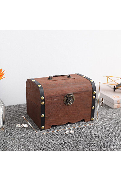 Choice1 صندوق كنز خشبي A3، طقم واحد، مع منظم حصالة نقود، صندوق تخزين كنز عتيق...