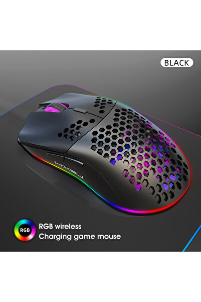 Choice1 ماوس T66B لاسلكي بتردد 2.4 جيجا هرتز، مزود بإضاءة RGB، خفيف الوزن للغ...