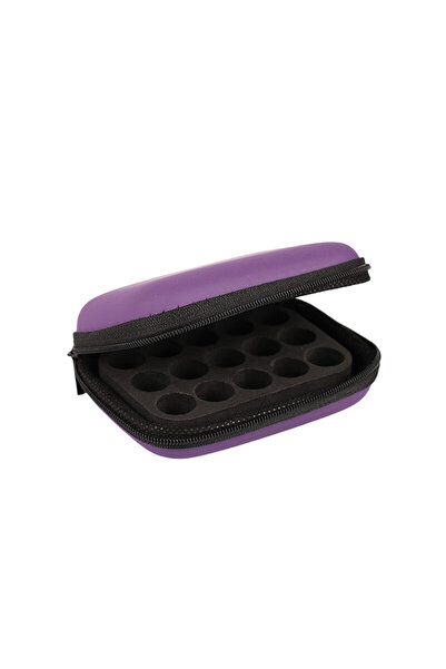 choice2 حقيبة تخزين جديدة بنفسجية اللون، تحتوي على 15 فتحة لزجاجات الزيوت الع...