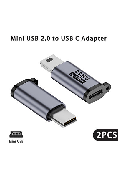 Choice C TO MINI USB C To Mini USB Adapter (2 Pack), Type C Female To Mini US...