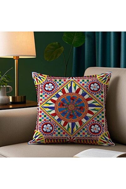 Choice9 غطاء وسادة مربع الشكل بنقشات عصرية مقاس 40x40 سم، مصنوع من القطيفة وب...