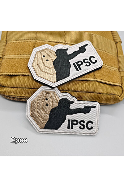 Choice4 IPSC قطعتان من شارة IPSC مطرزة جاهزة للاستخدام مع خطاف وحلقة، شارة تك...
