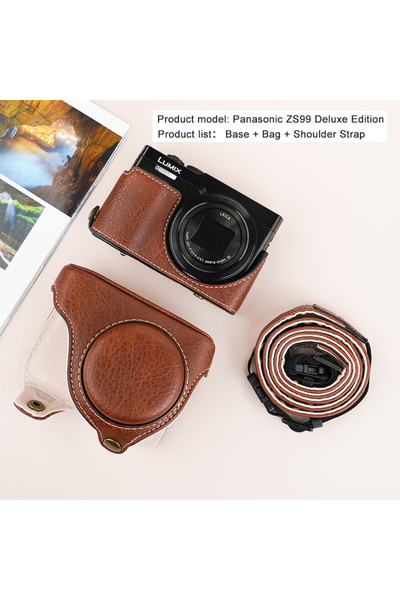 Choice1 حقيبة بنية اللون لكاميرا باناسونيك لوميكس DC-ZS99 DC TZ99، حقيبة جلد ...