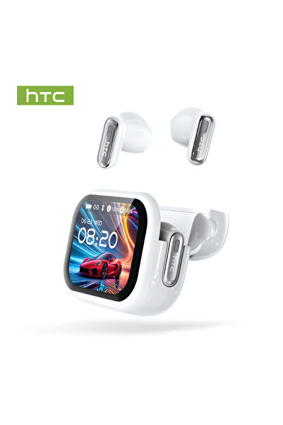 Choice سماعات أذن بلوتوث HTC NE68 بيضاء بتقنية الذكاء الاصطناعي، شاشة لمس LED...