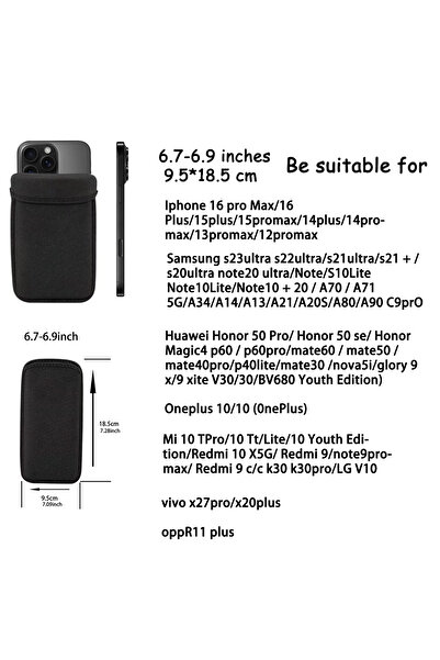 Choice جراب غلاف هاتف أسود مقاوم للصدمات والغبار، مقاس 6.7-6.9 بوصة، مزود ببط...