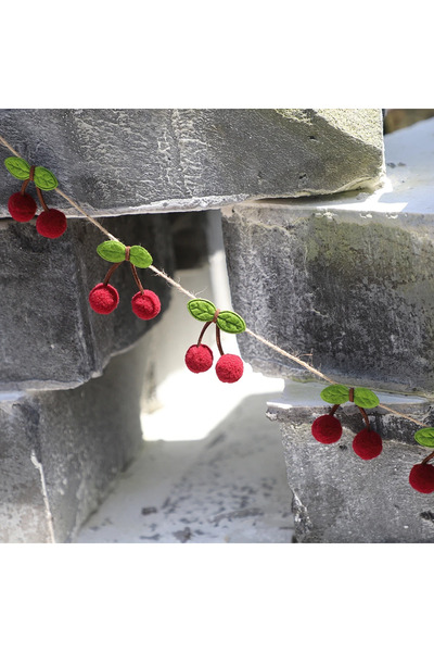 Choice1 مجموعة واحدة من أعلام الكرز المصنوعة من اللباد الأحمر، مثالية لتزيين ...