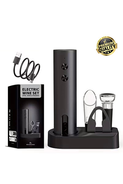 Choice1 فتاحة نبيذ كهربائية قابلة لإعادة الشحن، مقاس 3، مزودة بقاطع رقائق معد...