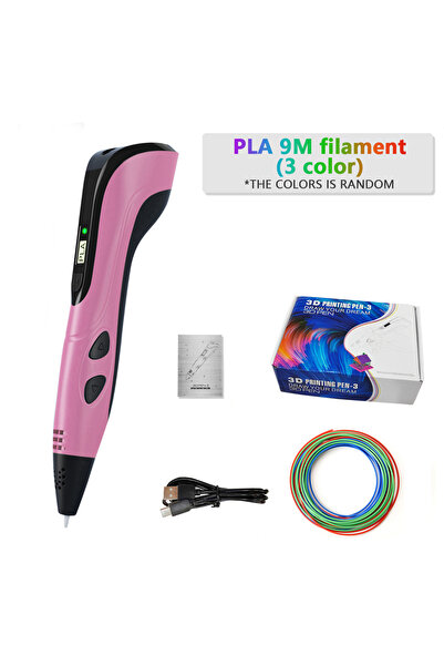 Choice قلم طباعة ثلاثي الأبعاد جديد لعام 2022، لون وردي، 9 أشهر، 3 ألوان، طقم...