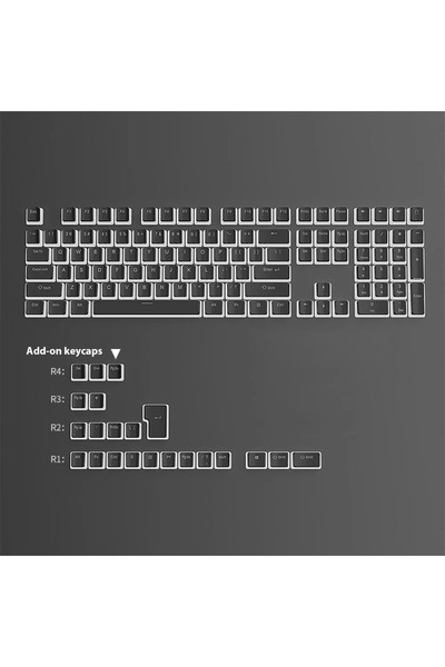 Choice1 Black New Black 130-Key Pudding Keycaps Full Set Milk Dual-Shot ABS L...