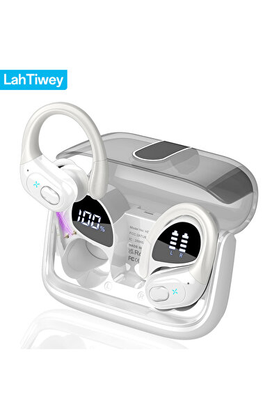 Choice سماعات أذن رياضية لاسلكية بيضاء بتقنية بلوتوث 5.4 TWS، سماعات رأس لاسل...