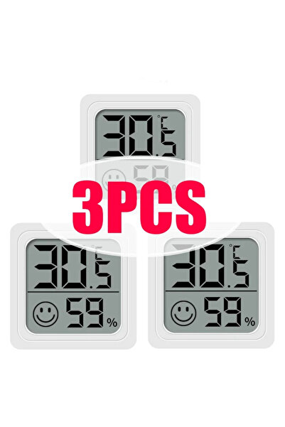 Choice3 3 قطع - أبيض 1/3/4/6 قطع مقياس حرارة ورطوبة رقمي صغير بشاشة LCD لقياس...