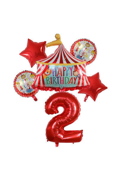 Choice9 NUMBER 32inch HG9131-2 32inch Foil Number with Red Circus Birthday Te...