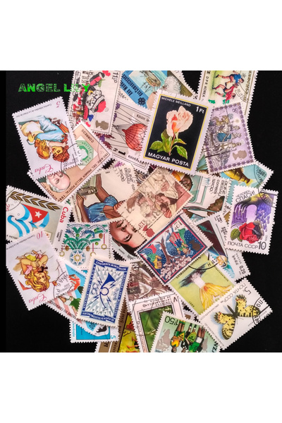 Choice ١٠٠ قطعة من طوابع البريد، بحالة جيدة، تحمل ختم البريد، علامة تجارية جد...