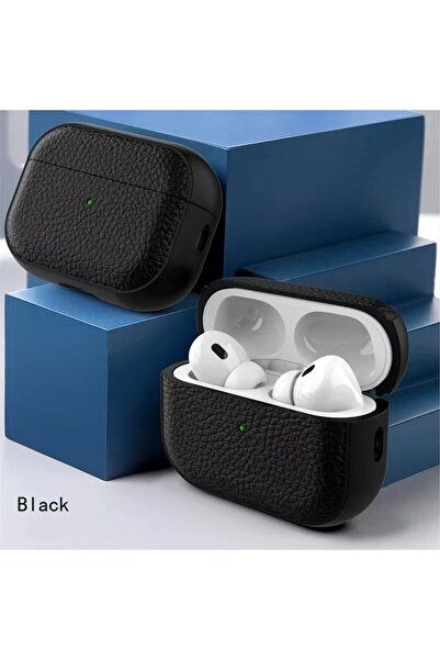 Choice4 جراب أسود من جلد الصناعي لسماعات AirPods 4، متوافق مع AirPods 1 و2 و3...