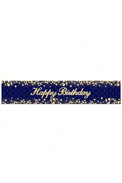 Choice Other 30*180cm birthday runner Black Blue Happy Birthday Table Runner ...