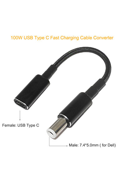 Choice1 100ZJX-D7450 محول من النوع C بقدرة 100 واط، كابل شحن سريع USB-C PD، س...
