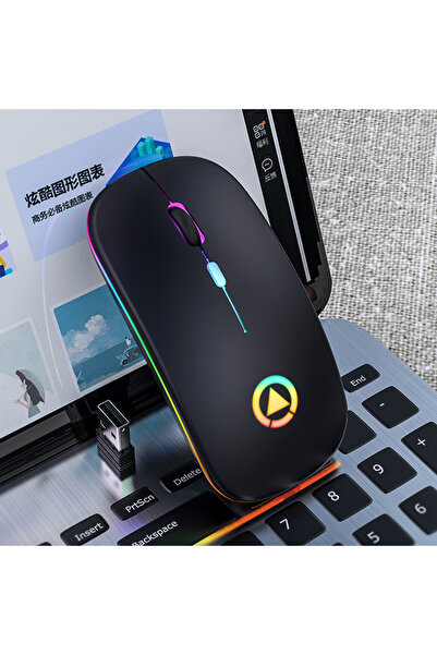 Choice ماوس لاسلكي أسود قابل لإعادة الشحن بتردد 2.4 جيجاهرتز مع مستقبل إشارة،...