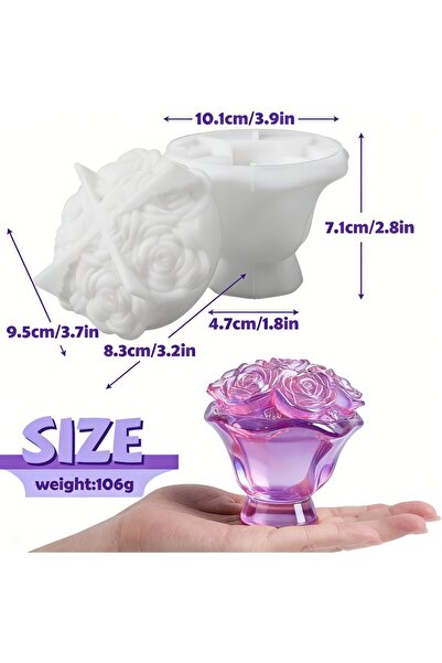 Choice Rose jar mold 1 set of hand-held rose jar molds with LIDS, suitable fo...