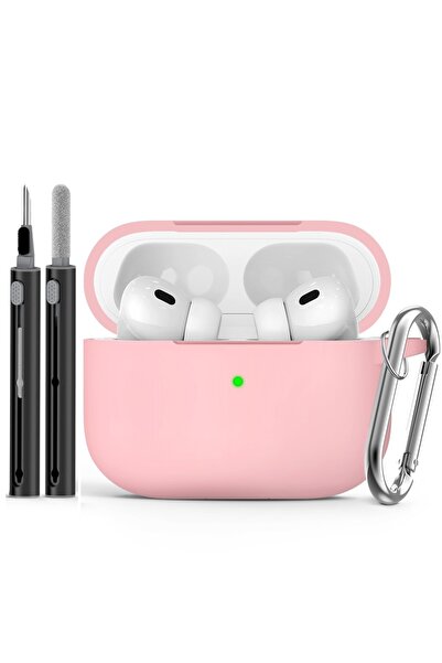 Choice13 جراب سيليكون ناعم لسماعات AirPods Pro 3 باللون الوردي مع قلم، إصدار ...