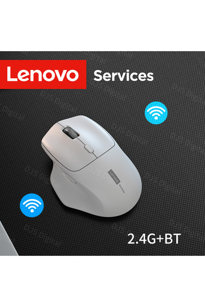 choice2 ماوس لاسلكي مريح قابل لإعادة الشحن من لينوفو، أبيض اللون، يعمل بتقنية...