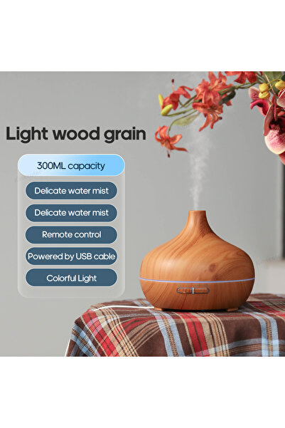 choice2 موزع روائح عطرية بنمط الخشب الفاتح، مرطب هواء USB، منقي هواء مكتبي، م...