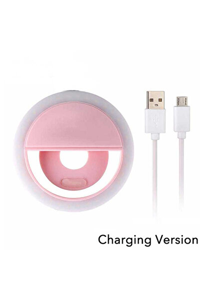 choice2 مصباح سيلفي LED وردي اللون، مصباح LED قابل للشحن عبر منفذ USB، مصباح ...