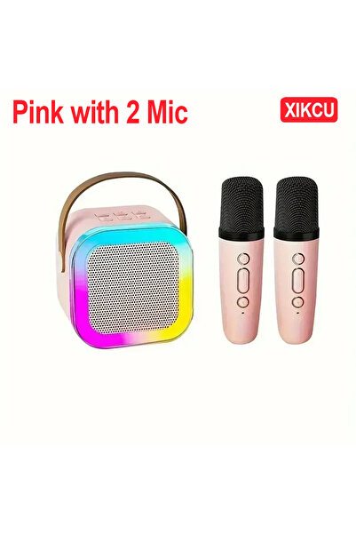 Choice Pink with 2 Mic XIKCU Portable Bluetooth 5.3 Speaker Karaoke Machine P...