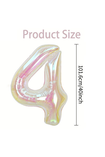 Choice 40inch 4 Transparent Colorful Digital Balloon 0-9 Rainbow Colorful Alu...