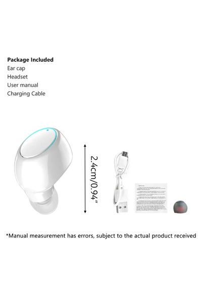 Choice سماعة رأس VIKEFON X6 بيضاء اللون، أحادية الجانب، صغيرة الحجم، تعمل بتق...