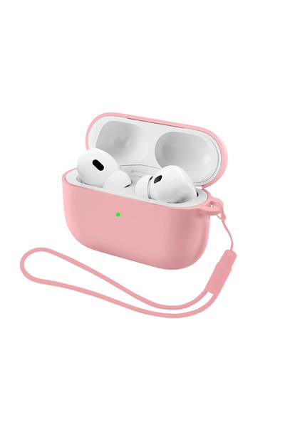 Choice36 جراب سماعات أذن من السيليكون الناعم باللون الوردي الفاتح مع حزام، من...