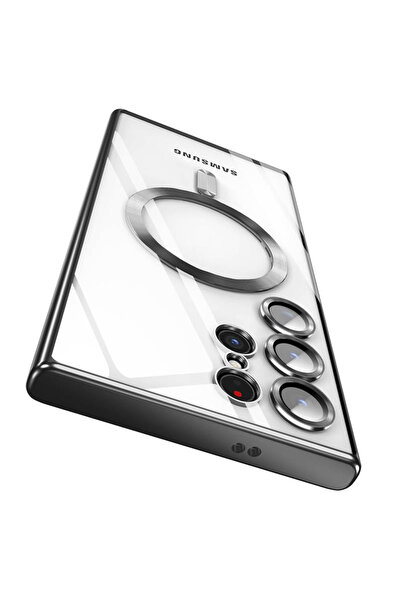 Choice جراب شفاف مطلي بماج سيف أسود لهاتف سامسونج S25 ألترا، متوافق مع S25 إي...