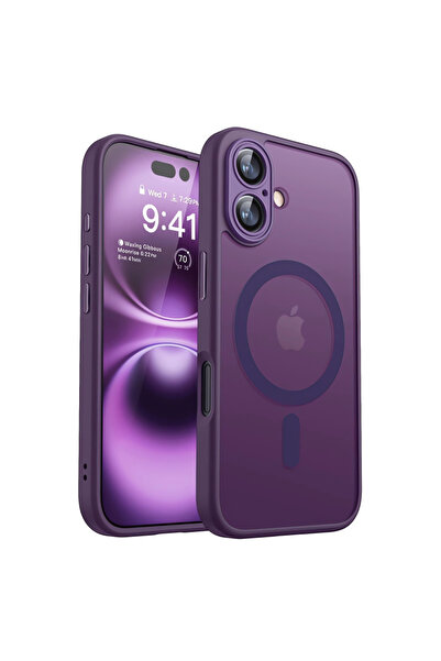 Choice88 جراب فاخر مغناطيسي مقاوم للصدمات لهاتف آيفون 16 بلس، لون بنفسجي داكن...