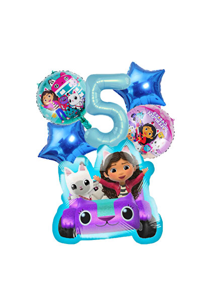 choice2 مجموعة بالونات بيت الدمى غابي (عبوة واحدة، 5 أو 6 قطع) - مستلزمات تزي...