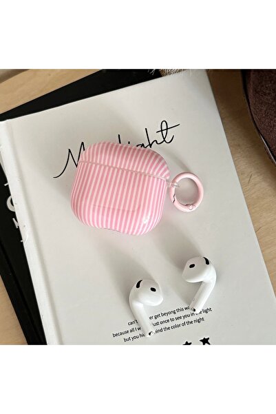 choice2 For AirPods Pro A Minimalist Sweet Pink Stripe Hollowed Out House Pen...