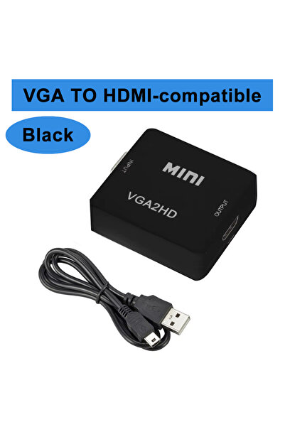 Choice1 Black VGA to HDTV VGA to HDMI-compatible Adapter 1080P HDTV Converter...