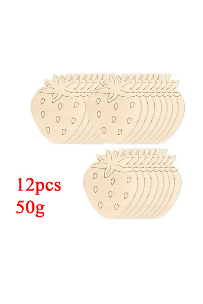 Choice 12pcs 12pcs/set Strawberry DIY Craft Kits Wood Chip Painting Sets Stra...