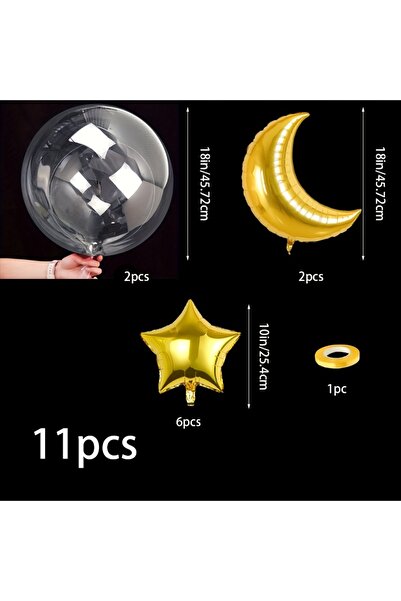 Choice مجموعة بالونات ذهبية على شكل هلال ونجمة (11 قطعة) لتزيين حفلات رمضان و...