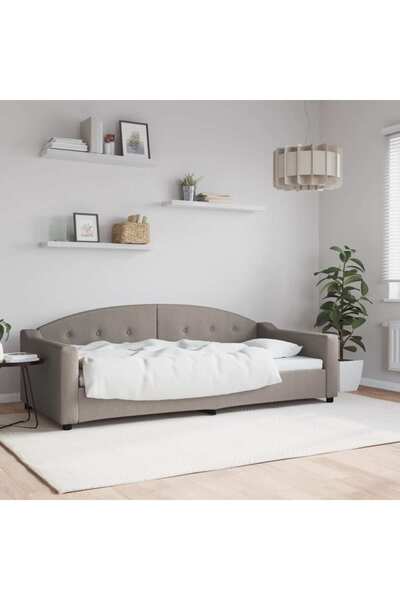 Concept Pat de zi, gri taupe, 90x200 cm, material textil