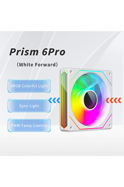 Choice مروحة يحافظ على البرودة هادئة A-RGB بيضاء عادية بريزم 6 برو لهيكل الكم...
