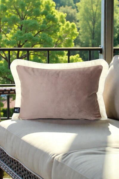 LUX VIE Throw Pillow Cover 35X50 cm Babyface Fabric Cream with Tassels