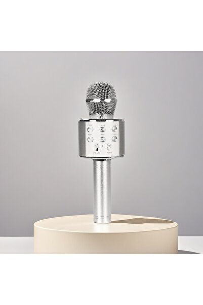 choice2 ميكروفون كاريوكي فضي من دوتريو، ميكروفون كاريوكي لاسلكي محمول بتقنية ...