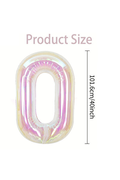 Choice6 40inch 0 Transparent Colorful Digital Balloon 0-9 Rainbow Colorful Al...
