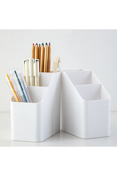 Choice علبة تخزين أدوات مكتبية متعددة الوظائف بثلاثة مربعات، تتضمن قلم تحديد ...