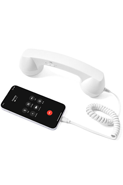 Choice3 White Retro Type C Telephones Handset Cell Phone Receiver Mic Microph...