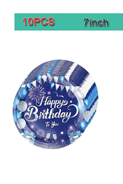choice2 10pcs 7in plate Ink Blue Diamond Party Supplies Disposable Cutlery Pa...