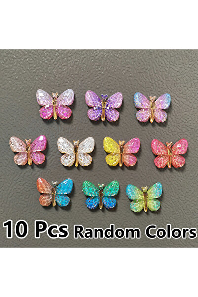 Choice 10 قطع (5/10 قطع) مغناطيسات ثلاجة على شكل فراشات متعددة الألوان، لتزيي...
