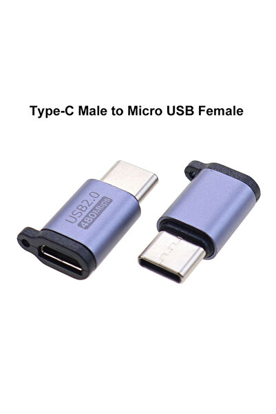 Choice3 محول شحن من نوع Micro USB Type C أنثى إلى Mini USB Type-C Micro USB ذ...