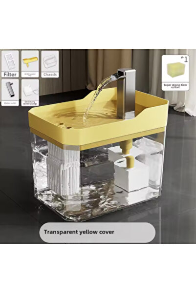 Choice USB Yellow Cat Water Fountain Auto Filter Transparent Drinker USB Anti...